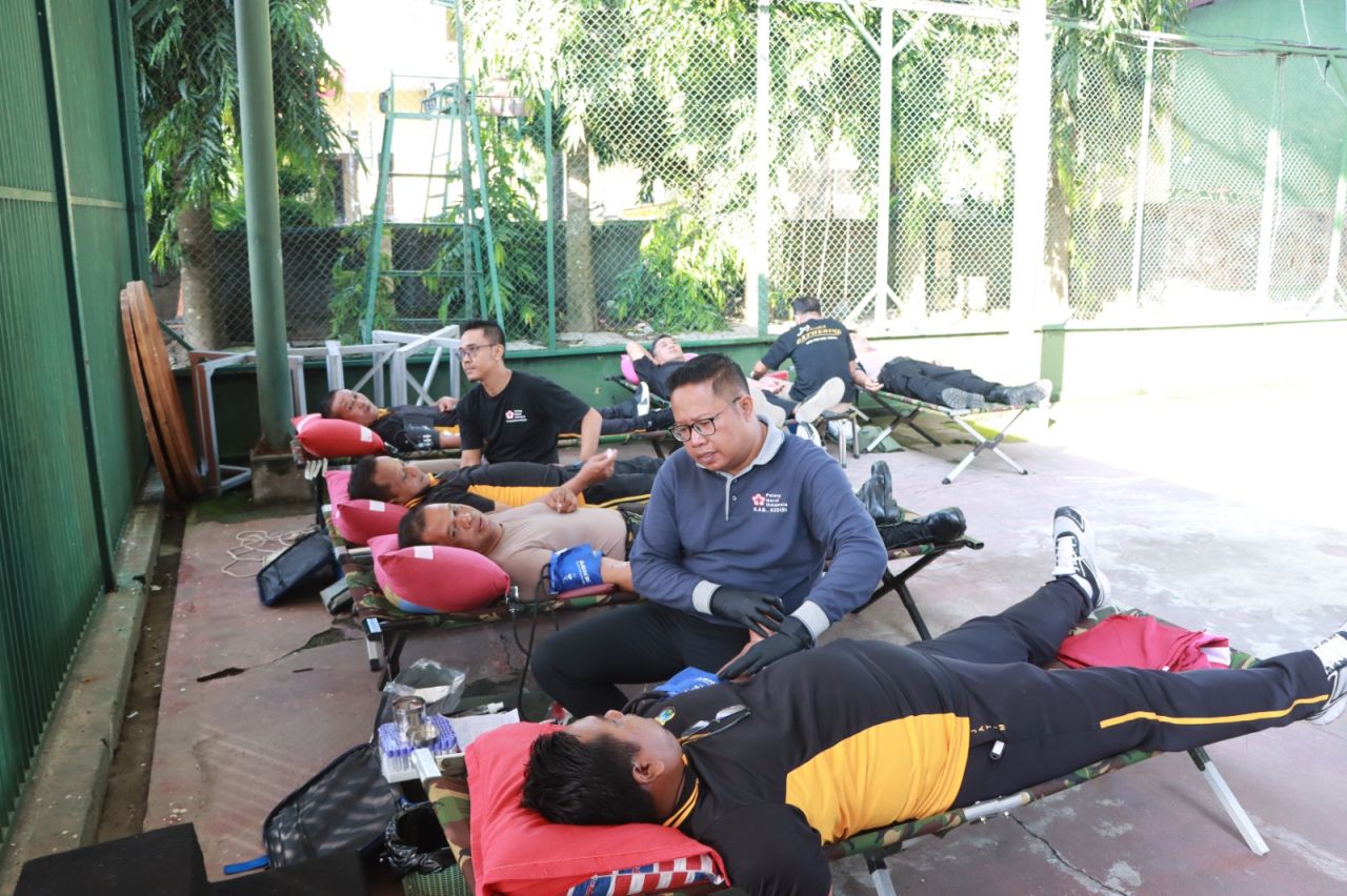 Bhakti Kesehatan Polres Kediri Gelar Donor Darah Bantu PMI  