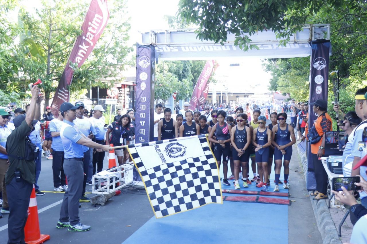 Puluhan Atlet Lintas Provinsi Antusias Ikuti Kejurnas Duatlhon Piala Kapolres Situbondo 2024