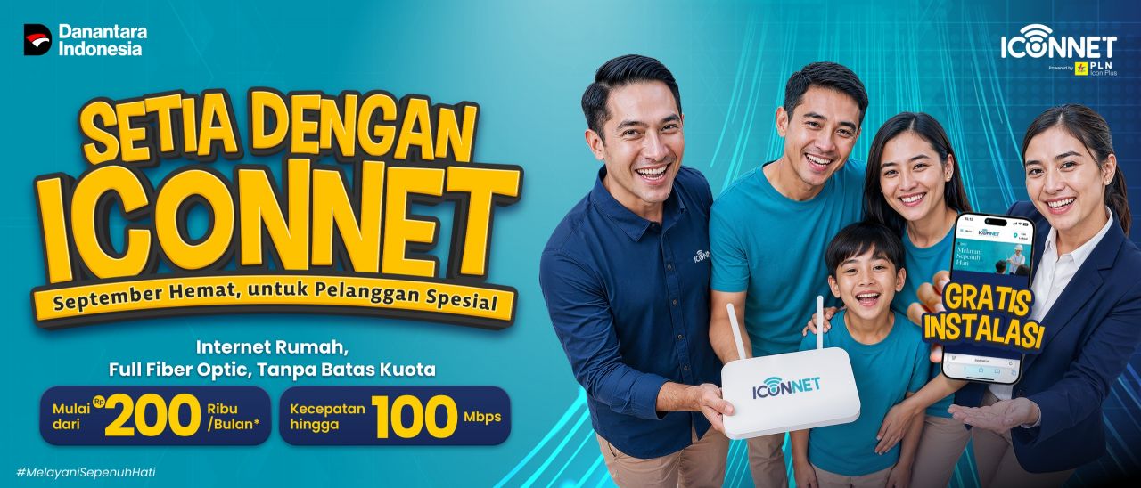 ICONNET Hadirkan Promo September, Internet Fiber Optik Mulai Rp200 Ribu per Bulan Gratis Biaya Instalasi