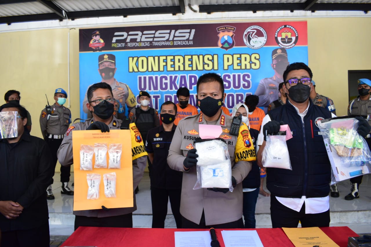 Polresta Sidoarjo Berhasil Amankan 3 Tersangka Pengedar Sabu Jaringan Bali