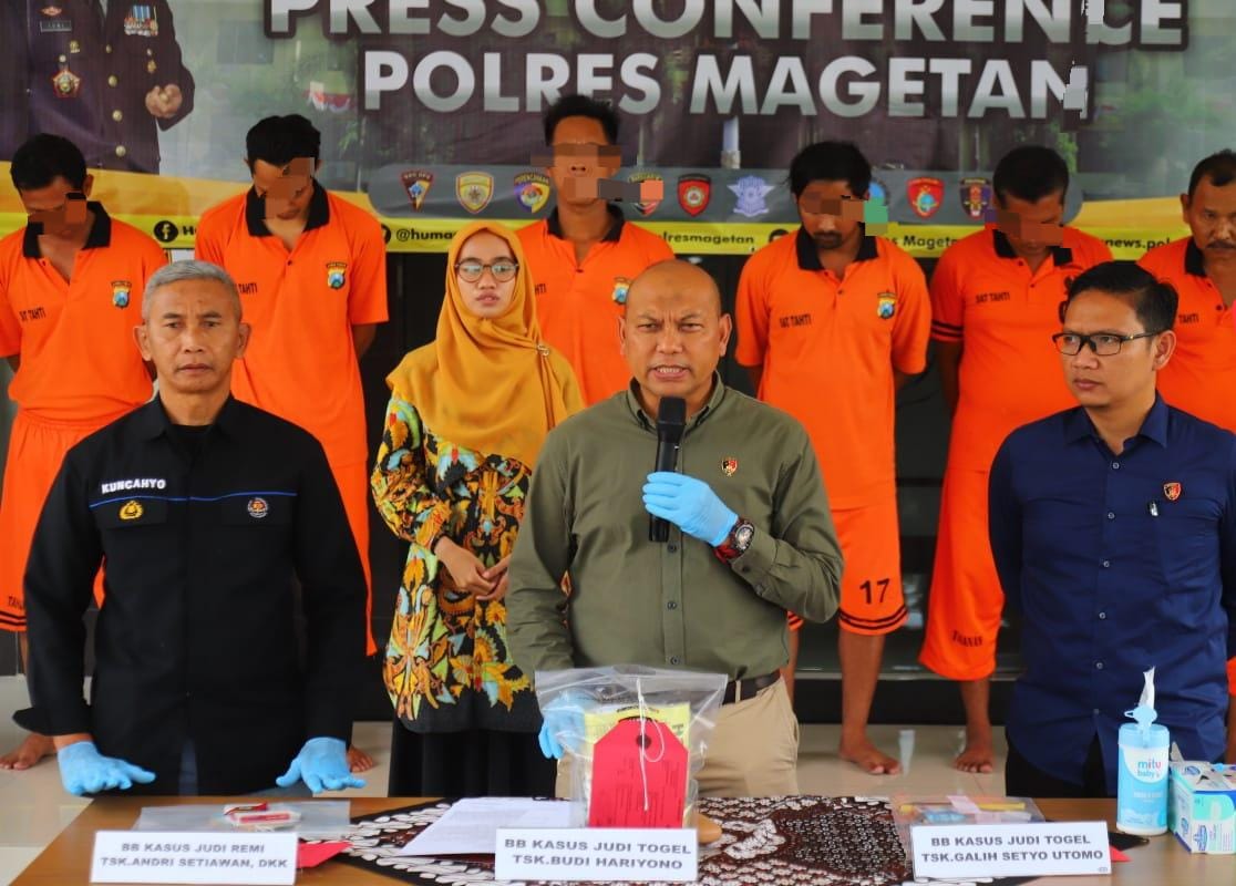 Operasi Pekat, Polres Magetan Berhasil Amankan Pelaku Judi di Tiga TKP